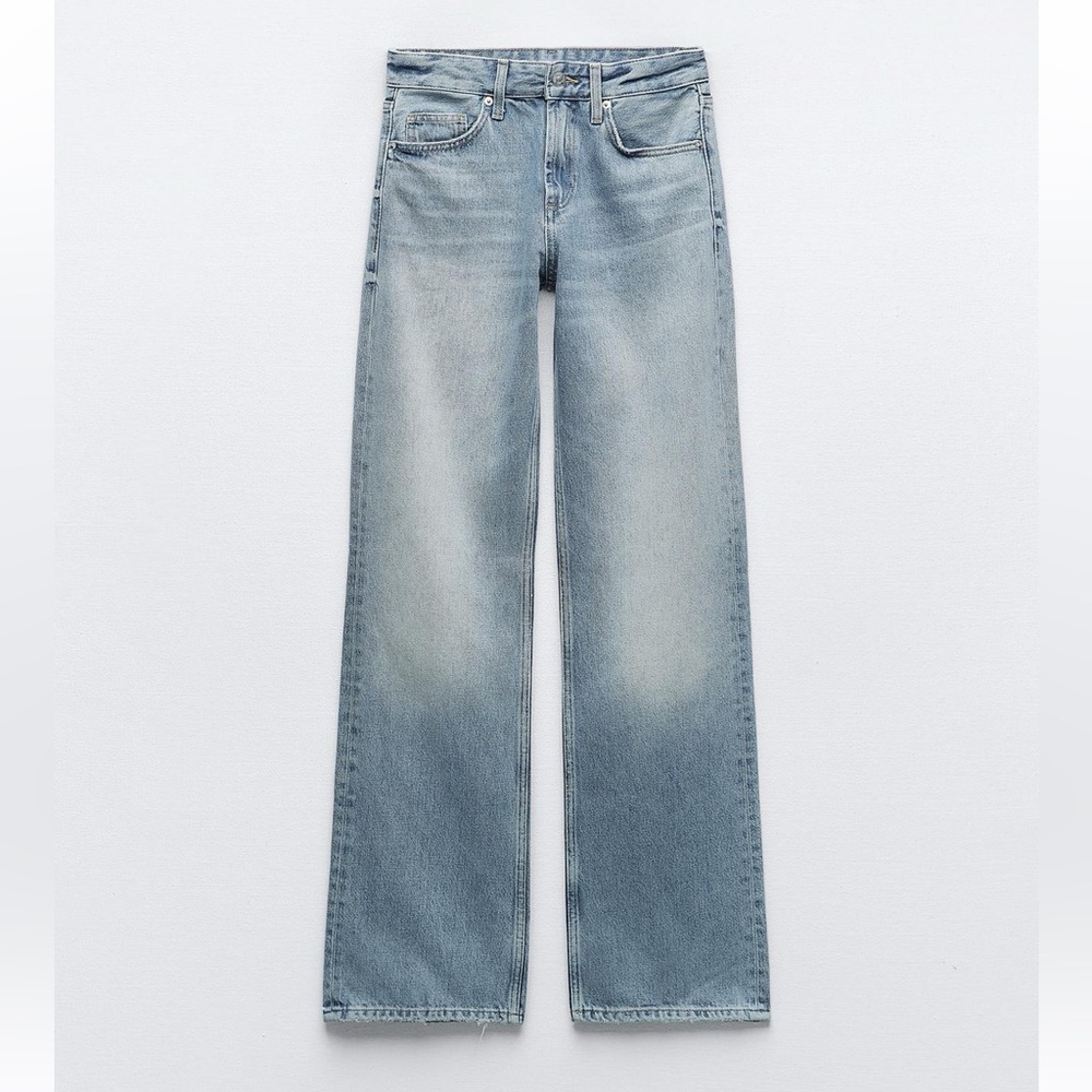 Zara Light Blue Straight Leg Jeans